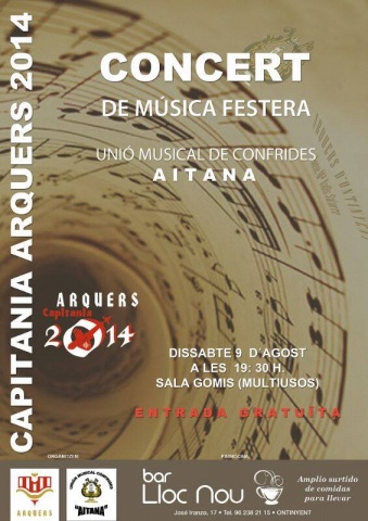 Concert música festera Capitania 2014 Arquers d'Ontinyent